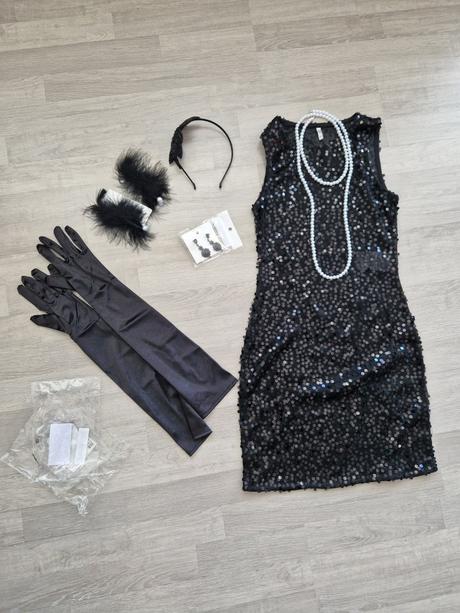 Vianocny večierok gatsby party šaty doplnky, xs