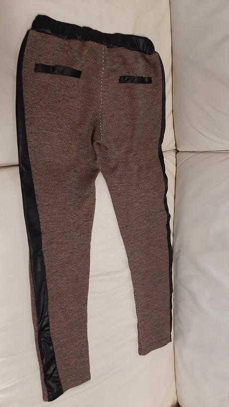 Dievčenské elegantné legíny kombinácia s kožou, mirau,146