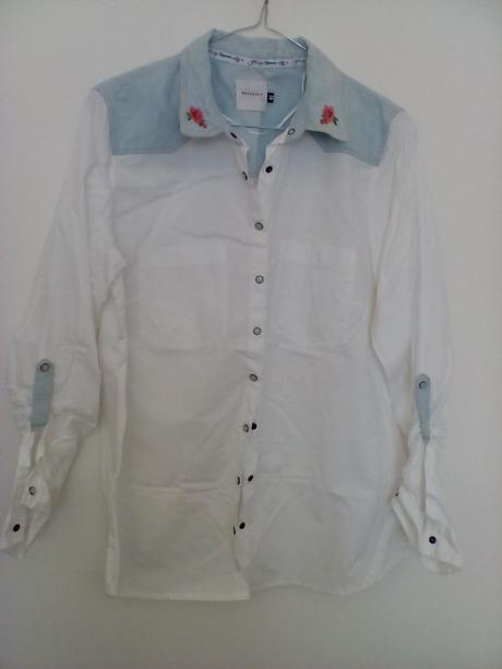 Biela košeľová blúzka s výšivkou, reserved,m