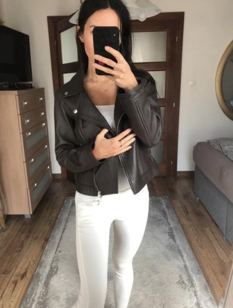 Hneda kožená bunda zn. pieces, xs