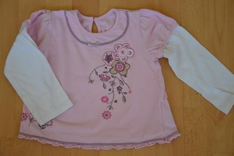 Tricko s dlhym rukavom s kvietkami, 98