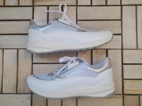 Bielo-strieborné tenisky geox veľ. 37, geox,37