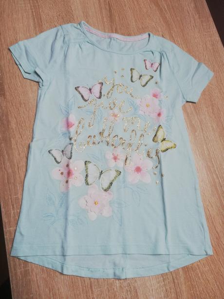 Motýlikové tričko 122/128, h&m,122