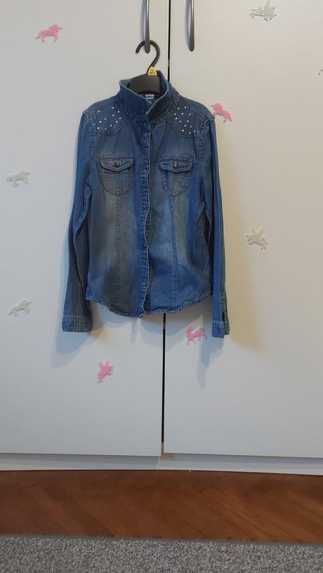 Predám dievčenskú riflovú košeľu veľ.134-140, george,134