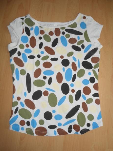 Biele tricko - farebne ovaly, m
