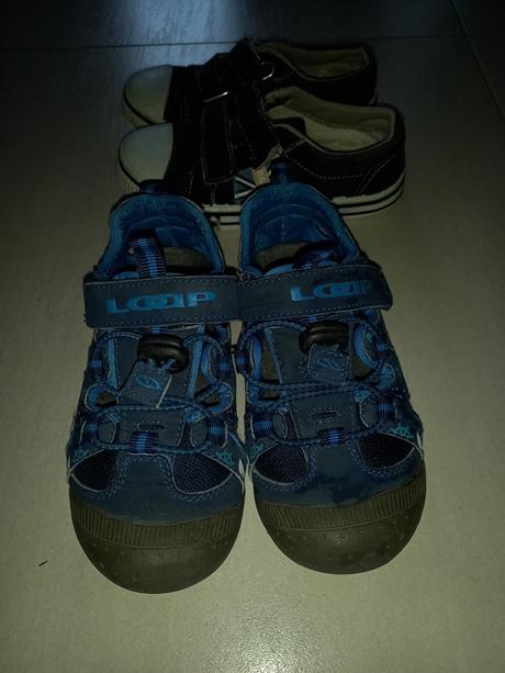 Sandálky + platenky, lotto,28