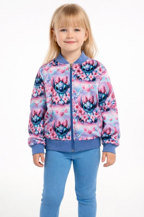 Detská mikina na zips s rozprávkovým motívom stitc, 134