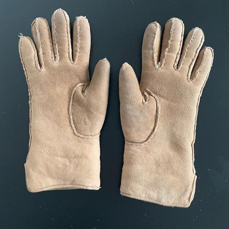 Hnedé kožené rukavice z barana s vlnou, s