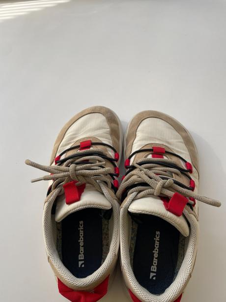 Barefoot tenisky revive - beige & white, 38