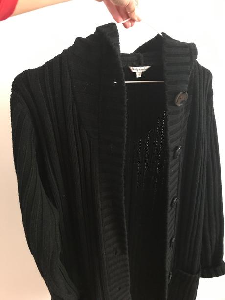 Dámsky dlhý čierny sveter, xl