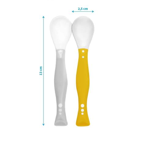 Babyono 1066 flexibilné lyžičky žlté 2ks, 6m+,