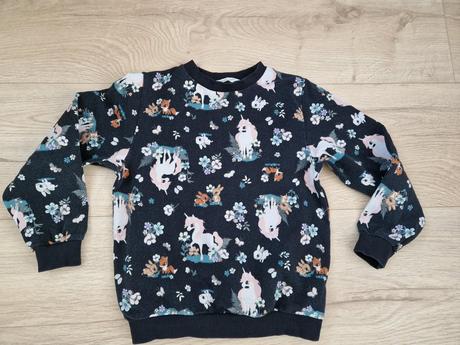 Mikina jednorozce 122/128 čierna h&m, h&m,122