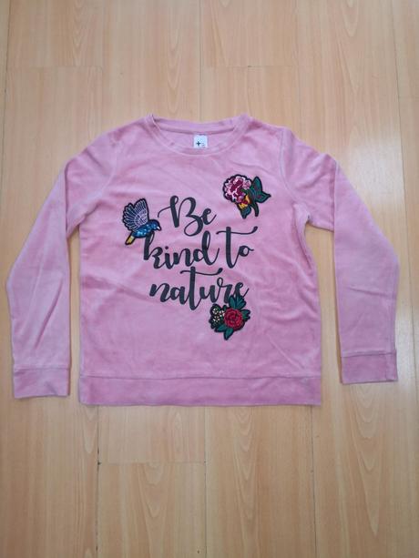 Ruzova mikinka s obrazkom, c&a,152