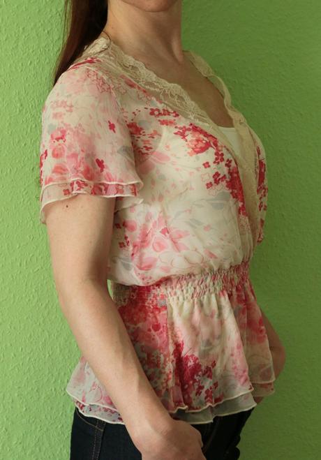 Kvietkovaná blúzka noa noa - pravý hodváb, s