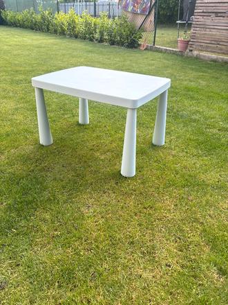 Svetlo modrý stolík detsky ikea,