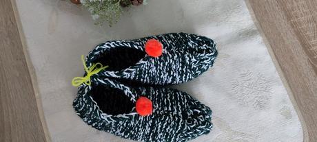 Handmade pletené papučky 34, 34