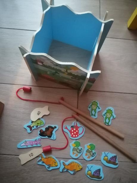 Drevená hra lov na udicu, 