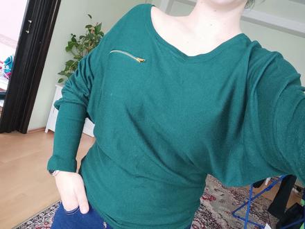 Tmavozelený sveter, s