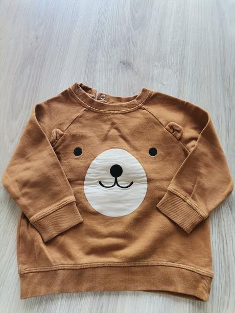Hnedá mikina s mackom, h&m,86