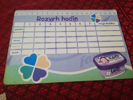 Magneticky rozvrh hodín,