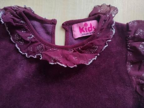 Bordové zamatové šaty, kids,104