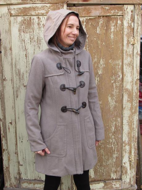 Duffle vlnený kabát s kapucňou, camaieu,m