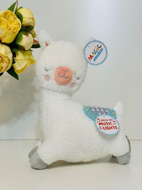 Plyšová hudobná svietiaca lama 25cm, 