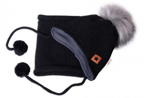 Zimná čiapka s fleecom a chlupáčková. bambuľka sta, 68 / 74 / 80 / 86