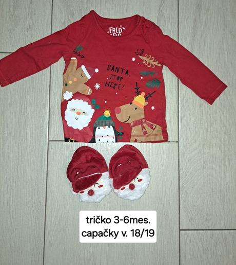 Vianočné tričko + capačky, 62