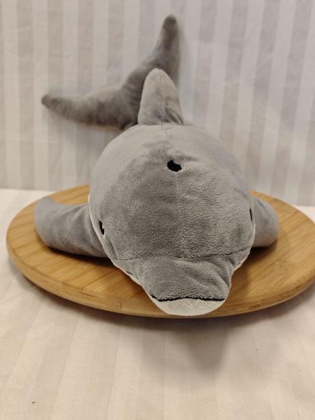 Veľký plyšový sivo biely delfín, 50 cm, 