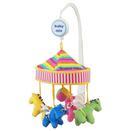 Plyšový kolotoč s baldachýnom koníky, 