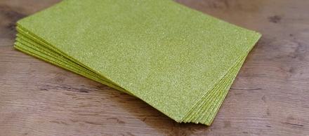 Dekoračná guma - trblietavá - zlatá - a4, 