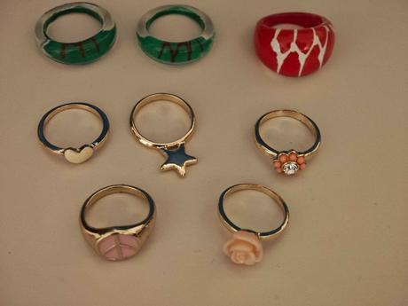 Krásne dievčenské prstienky 10 ks, 