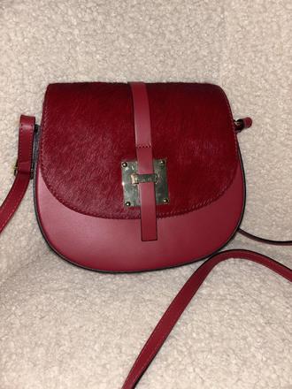 Kožená crossbody kabelka s konskou srsťou answear, answear