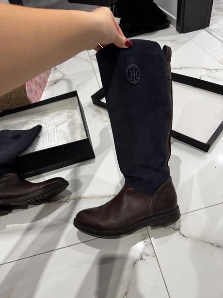 Tommy hilfiger kožené čižmy 40, tommy hilfiger,40