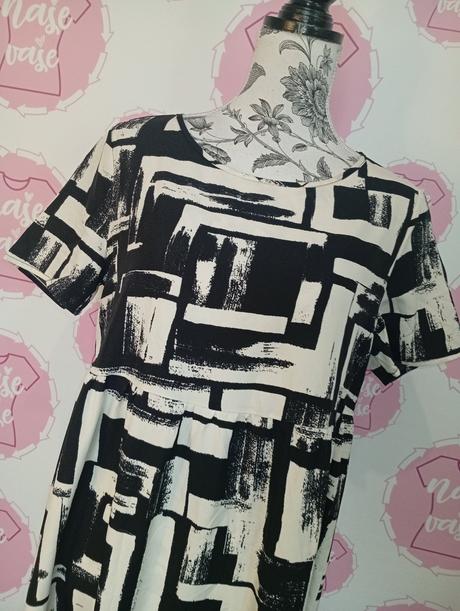 Čierno biele midi šaty m/l, l