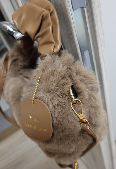 Kožušinková kabelka - hnedá, 