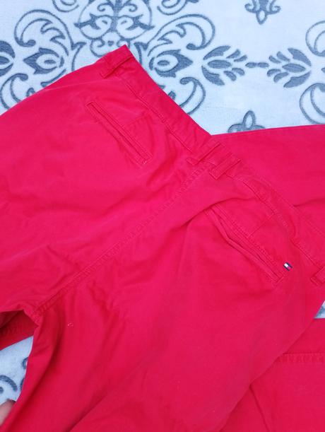 Tommy hilfiger červené bavlnené nohavice, tommy hilfiger,40