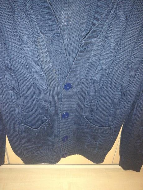 Tmavomodry sveter koton (9-10), 140