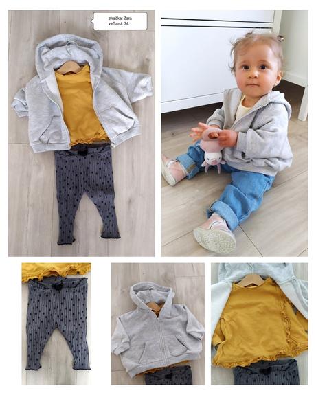 Komplet mikina, tričko, legíny, zara,74