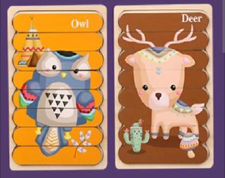 Detské obojstranné montessori puzzle,