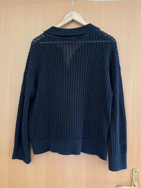 Čierny pletený sveter na gombíky esprit l/xl, esprit,l