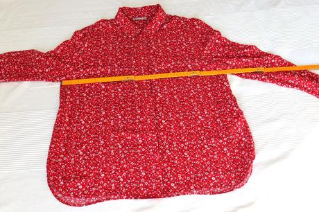 Červená kvetinková viskózová blúzka, orsay,40