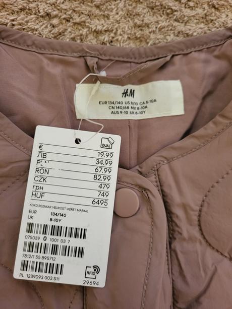 Detská bundička hm, h&m,134
