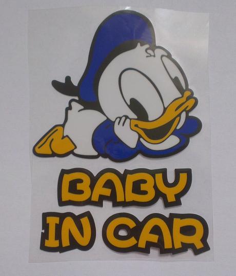 Nálepka na auto dieťa v aute (baby in car) donald, 