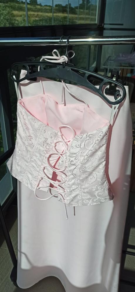 Spoločenské šaty bledoružové svadba,ples,stužková, 38