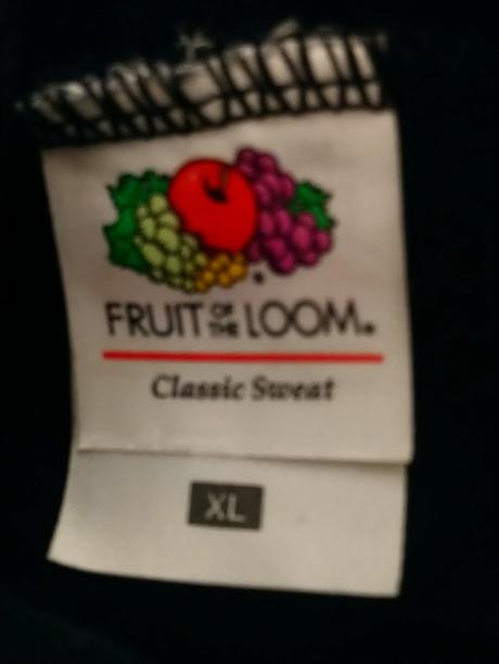 Čierna mikina klokanka s motívom vzadu, fruit of, xl