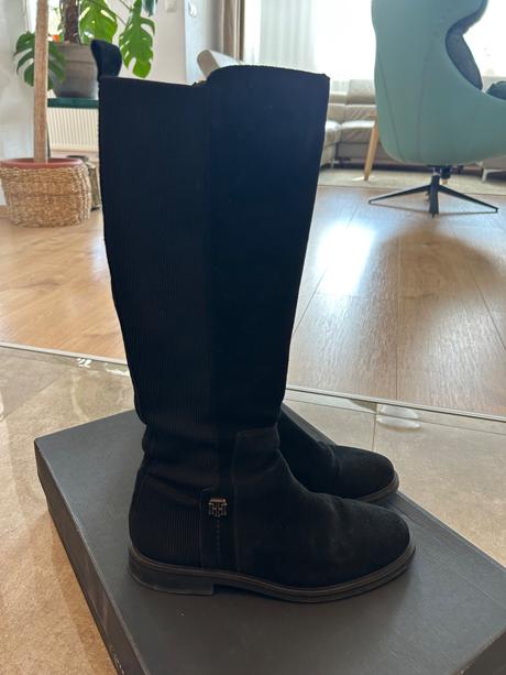 Kožené semišové čižmy, tommy hilfiger,38