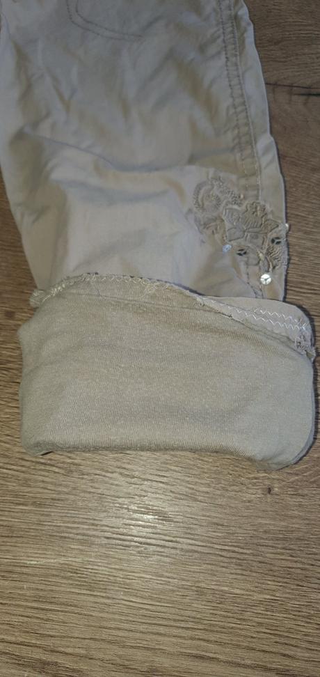 Krémové zateplené nohavice, palomino,98