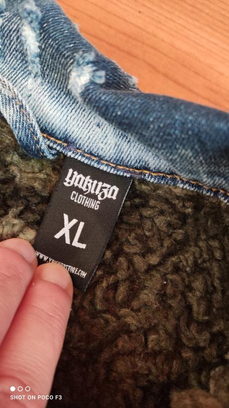 Riflová zateplená bunda prechodná, l